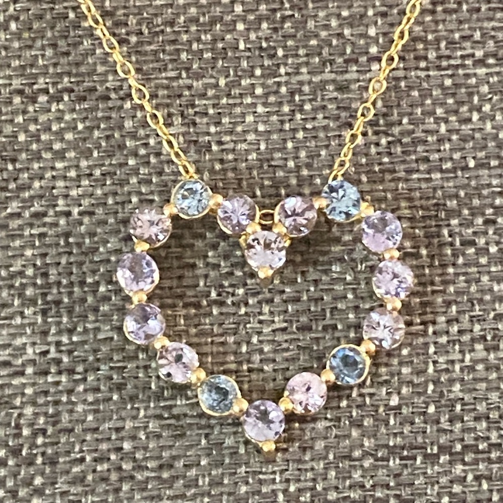 Delicate Heart-Shaped Crystal Pendant Necklace – Gold-Plated 925 Sterling Silver